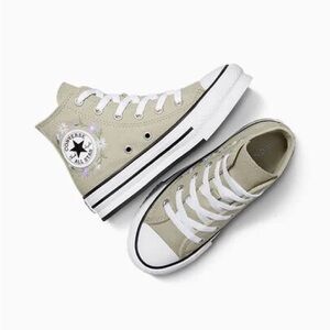 Converse High-Top Eva Lift Platform Embroidered Sneakers